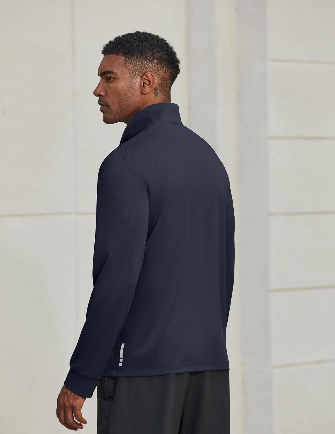 image:imageCOOFANDY Mens Quarter Zip Pullover UPF 50 Athletic Running ShirtsDark Blue