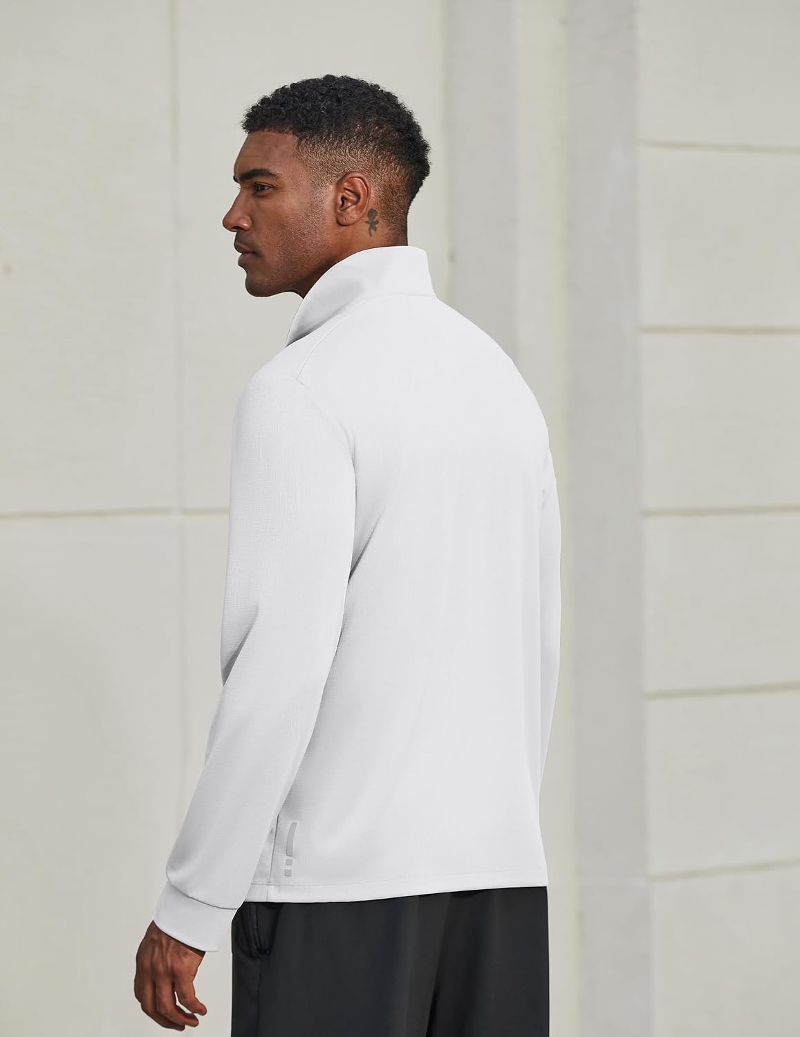 image:imageCOOFANDY Mens Quarter Zip Pullover UPF 50 Athletic Running ShirtsWhite