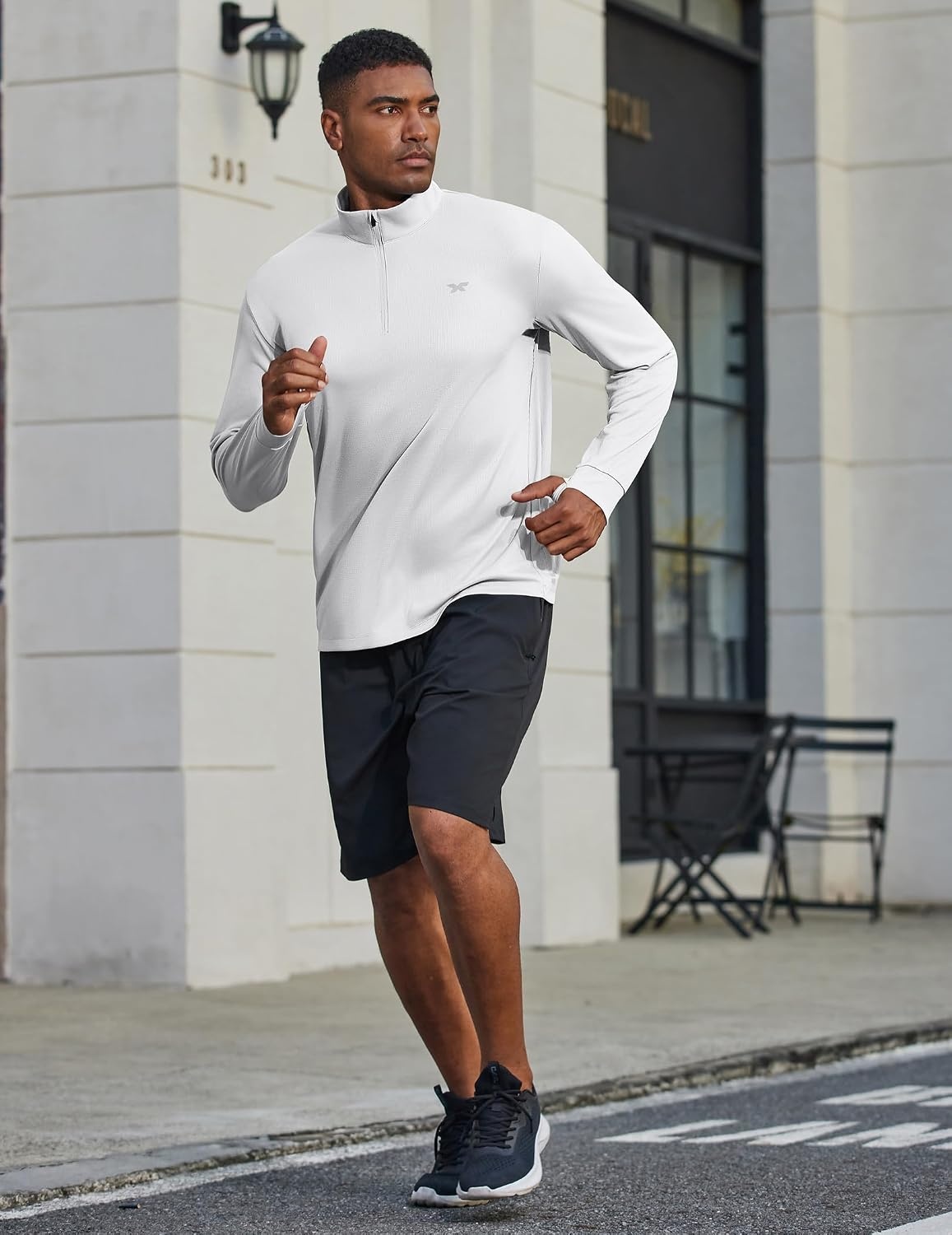 image:imageCOOFANDY Mens Quarter Zip Pullover UPF 50 Athletic Running ShirtsWhite