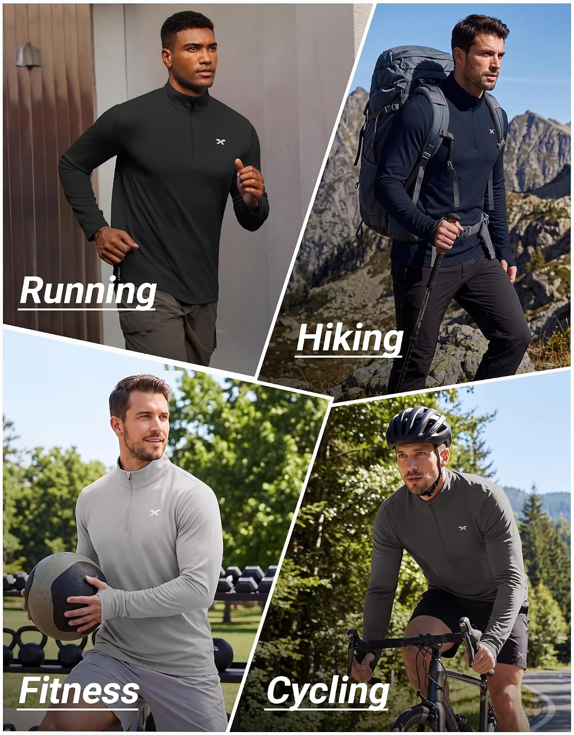 image:imageCOOFANDY Mens Quarter Zip Pullover UPF 50 Athletic Running ShirtsWhite