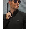COOFANDY Men’s Quarter Zip Pullover Long Sleeve UPF 50+ Sun Protection Athletic Shirts(Black)