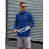COOFANDY Men’s Quarter Zip Pullover Long Sleeve UPF 50+ Sun Protection Athletic Shirts(Dark Blue)