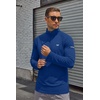 COOFANDY Men’s Quarter Zip Pullover Long Sleeve UPF 50+ Sun Protection Athletic Shirts(Dark Blue)