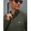COOFANDY Men’s Quarter Zip Pullover Long Sleeve UPF 50+ Sun Protection Athletic Shirts(Dark Green)