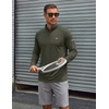 COOFANDY Men’s Quarter Zip Pullover Long Sleeve UPF 50+ Sun Protection Athletic Shirts(Dark Green)