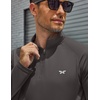 COOFANDY Men’s Quarter Zip Pullover Long Sleeve UPF 50+ Sun Protection Athletic Shirts(Dark Grey)
