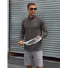 COOFANDY Men’s Quarter Zip Pullover Long Sleeve UPF 50+ Sun Protection Athletic Shirts(Dark Grey)