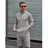 COOFANDY Men’s Quarter Zip Pullover Long Sleeve UPF 50+ Sun Protection Athletic Shirts(Light Grey)