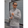 COOFANDY Men’s Quarter Zip Pullover Long Sleeve UPF 50+ Sun Protection Athletic Shirts(Light Grey)