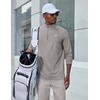 COOFANDY Men’s Quarter Zip Pullover Long Sleeve UPF 50+ Sun Protection Athletic Shirts(Light Grey)