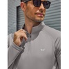 COOFANDY Men’s Quarter Zip Pullover Long Sleeve UPF 50+ Sun Protection Athletic Shirts(Light Grey)