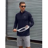 COOFANDY Men’s Quarter Zip Pullover Long Sleeve UPF 50+ Sun Protection Athletic Shirts(Navy Blue)