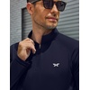 COOFANDY Men’s Quarter Zip Pullover Long Sleeve UPF 50+ Sun Protection Athletic Shirts(Navy Blue)