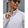 COOFANDY Men’s Quarter Zip Pullover Long Sleeve UPF 50+ Sun Protection Athletic Shirts(White)