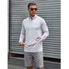 COOFANDY Men’s Quarter Zip Pullover Long Sleeve UPF 50+ Sun Protection Athletic Shirts(White)