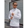 COOFANDY Men’s Quarter Zip Pullover Long Sleeve UPF 50+ Sun Protection Athletic Shirts(White)