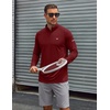 COOFANDY Men’s Quarter Zip Pullover Long Sleeve UPF 50+ Sun Protection Athletic Shirts(Wine Red)
