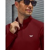 COOFANDY Men’s Quarter Zip Pullover Long Sleeve UPF 50+ Sun Protection Athletic Shirts(Wine Red)