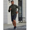 COOFANDY Men’s Quarter Zip Pullover UPF 50+ Athletic Running Shirts(Army Green)