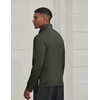 COOFANDY Men’s Quarter Zip Pullover UPF 50+ Athletic Running Shirts(Army Green)
