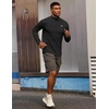 COOFANDY Men’s Quarter Zip Pullover UPF 50+ Athletic Running Shirts(Black)