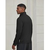 COOFANDY Men’s Quarter Zip Pullover UPF 50+ Athletic Running Shirts(Black)