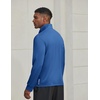COOFANDY Men’s Quarter Zip Pullover UPF 50+ Athletic Running Shirts(Blue)