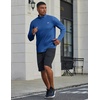 COOFANDY Men’s Quarter Zip Pullover UPF 50+ Athletic Running Shirts(Blue)