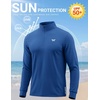 COOFANDY Men’s Quarter Zip Pullover UPF 50+ Athletic Running Shirts(Blue)
