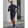 COOFANDY Men’s Quarter Zip Pullover UPF 50+ Athletic Running Shirts(Dark Blue)