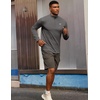 COOFANDY Men’s Quarter Zip Pullover UPF 50+ Athletic Running Shirts(Dark Gray)