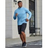 COOFANDY Men’s Quarter Zip Pullover UPF 50+ Athletic Running Shirts(Light Blue)