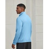 COOFANDY Men’s Quarter Zip Pullover UPF 50+ Athletic Running Shirts(Light Blue)