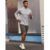 COOFANDY Men’s Quarter Zip Pullover UPF 50+ Athletic Running Shirts(Light Gray)