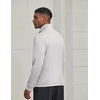 COOFANDY Men’s Quarter Zip Pullover UPF 50+ Athletic Running Shirts(Light Gray)