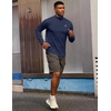 COOFANDY Men’s Quarter Zip Pullover UPF 50+ Athletic Running Shirts(Navy)