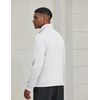 COOFANDY Men’s Quarter Zip Pullover UPF 50+ Athletic Running Shirts(White)