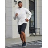 COOFANDY Men’s Quarter Zip Pullover UPF 50+ Athletic Running Shirts(White)