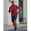 COOFANDY Men’s Quarter Zip Pullover UPF 50+ Athletic Running Shirts(Wine Red)