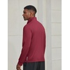 COOFANDY Men’s Quarter Zip Pullover UPF 50+ Athletic Running Shirts(Wine Red)