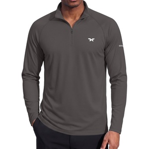 COOFANDY Men’s Quarter Zip Pullover Long Sleeve UPF 50+ Sun Protection Athletic Shirts(Dark Grey)