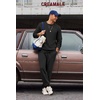 COOFANDY 2 Piece Men’s Tracksuits Set Cotton Long Sleeve Sweatsuit Pullover with Jogging Pants Casual Athletic Outfits(Black)