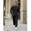 COOFANDY 2 Piece Men’s Tracksuits Set Cotton Long Sleeve Sweatsuit Pullover with Jogging Pants Casual Athletic Outfits(Black)
