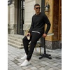 COOFANDY 2 Piece Men’s Tracksuits Set Cotton Long Sleeve Sweatsuit Pullover with Jogging Pants Casual Athletic Outfits(Black)