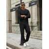 COOFANDY 2 Piece Men’s Tracksuits Set Cotton Long Sleeve Sweatsuit Pullover with Jogging Pants Casual Athletic Outfits(Black)
