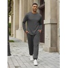 COOFANDY 2 Piece Men’s Tracksuits Set Cotton Long Sleeve Sweatsuit Pullover with Jogging Pants Casual Athletic Outfits(Dark Gray)