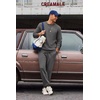 COOFANDY 2 Piece Men’s Tracksuits Set Cotton Long Sleeve Sweatsuit Pullover with Jogging Pants Casual Athletic Outfits(Dark Gray)