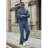 COOFANDY 2 Piece Men’s Tracksuits Set Cotton Long Sleeve Sweatsuit Pullover with Jogging Pants Casual Athletic Outfits(Grey Blue)