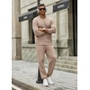 COOFANDY 2 Piece Men’s Tracksuits Set Cotton Long Sleeve Sweatsuit Pullover with Jogging Pants Casual Athletic Outfits(Khaki)