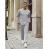 COOFANDY 2 Piece Men’s Tracksuits Set Cotton Long Sleeve Sweatsuit Pullover with Jogging Pants Casual Athletic Outfits(Light Gray)